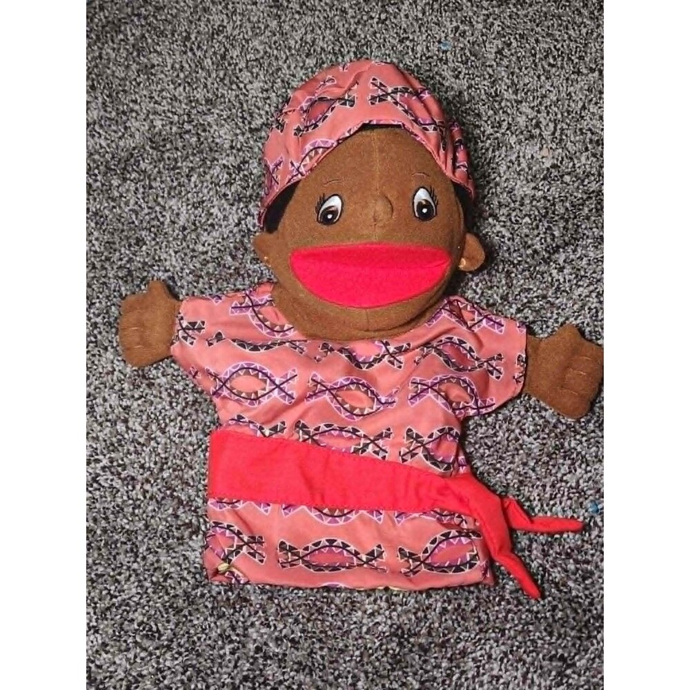 New Lakeshore Let’s Talk Nigerian girl Hand Puppet 12" Multicultural